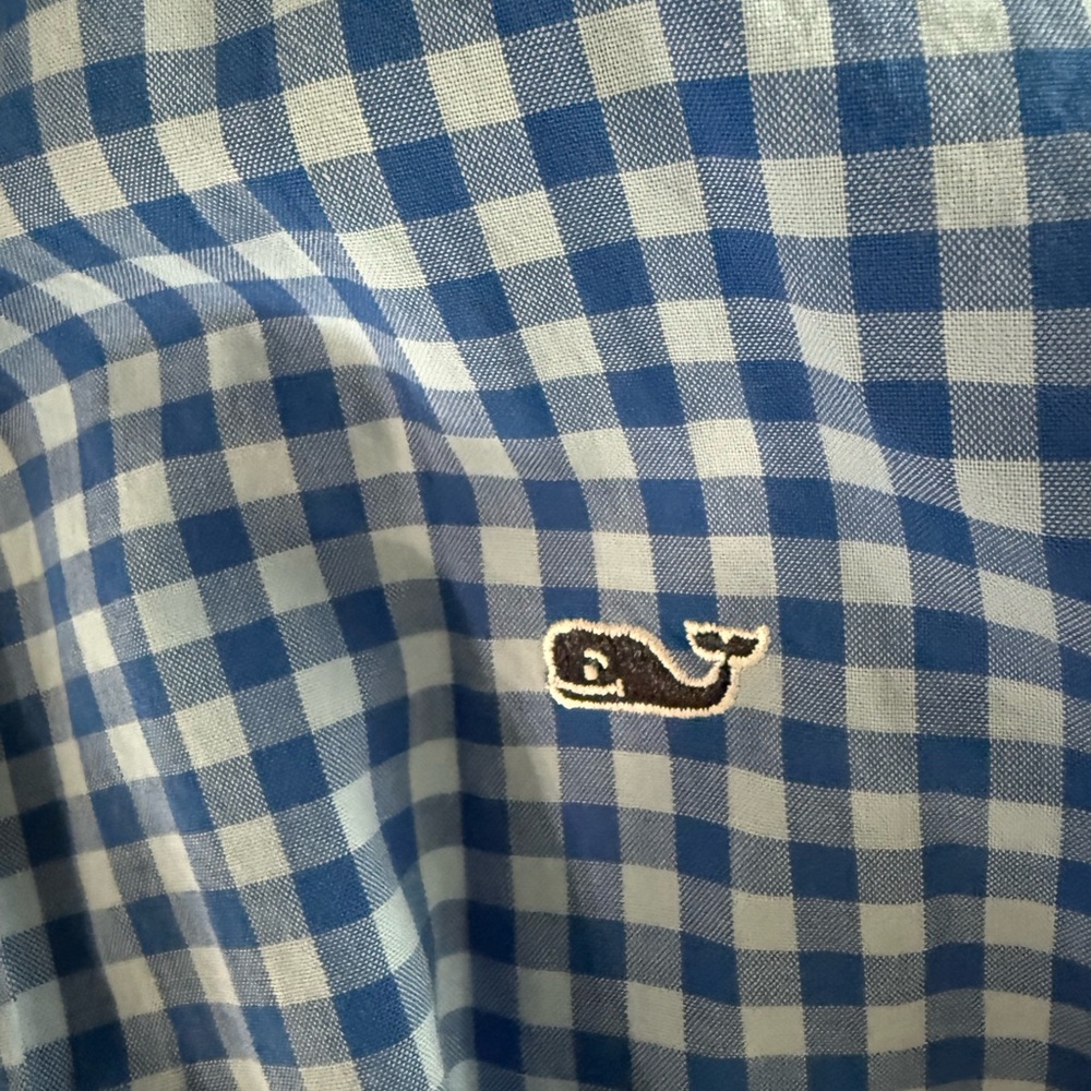 Vineyard Vines Men's Blue Checkered Button Down Shirt - Picture 2 of 4